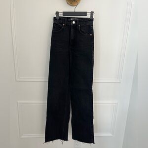 Zara Black High-Rise Wide-Leg Jeans